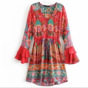 Baby Malva Lotus Boho 60s Floral Gypsy Print Dress